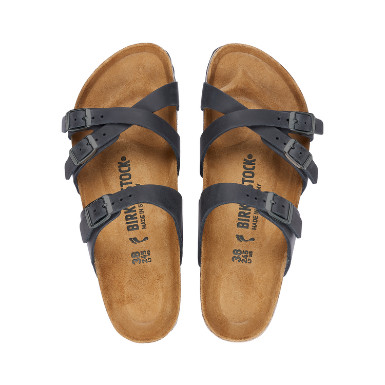 Birkenstock Franca Black Oiled Leather side view