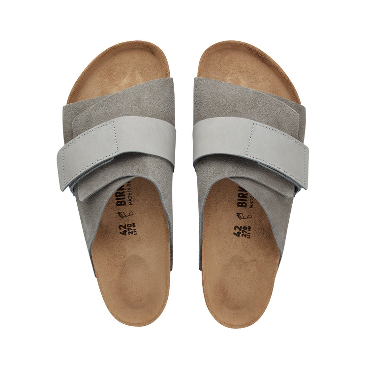 Birkenstock Kyoto Suede/Nubuck Leather Stone Coin top view