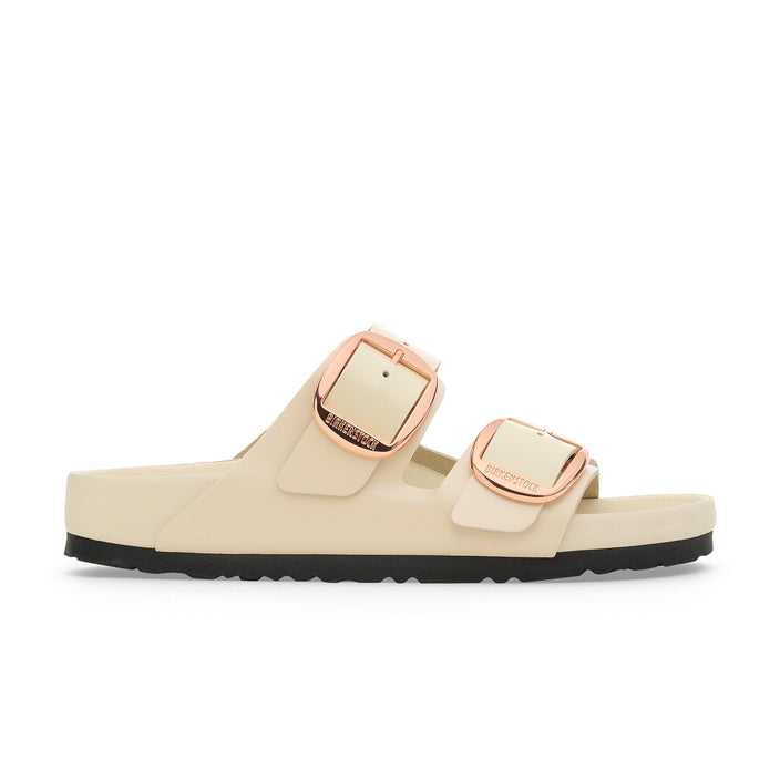 Arizona Big Buckle Exquisite High Shine Ecru Natural Leather Patent side view