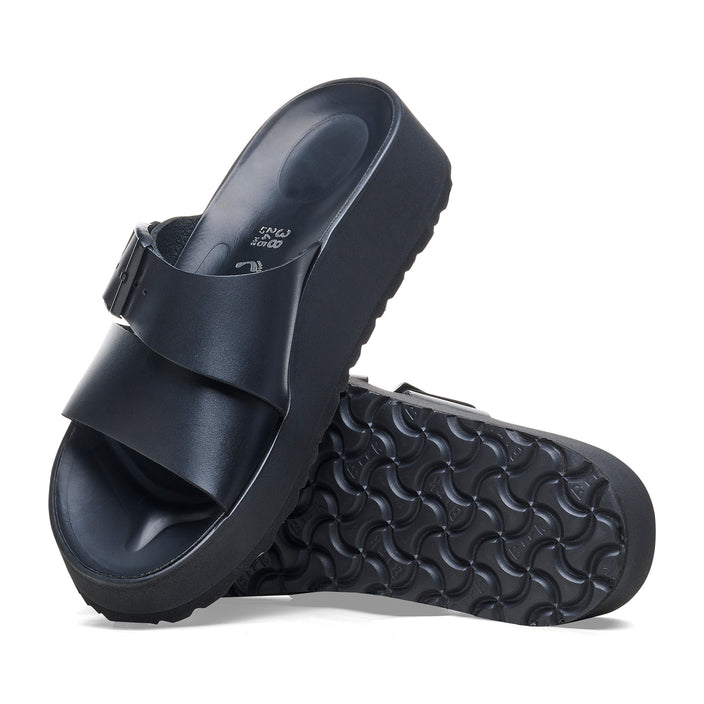 Birkenstock Almina Exquisite Platform Wedge Black Smooth Leather sole view
