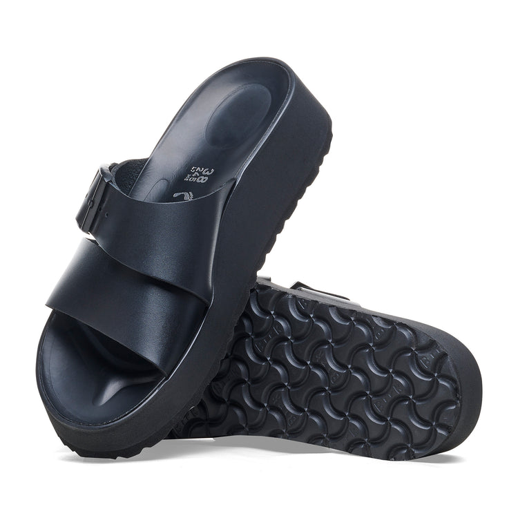 Birkenstock Almina Exquisite Platform Wedge Black Smooth Leather sole view