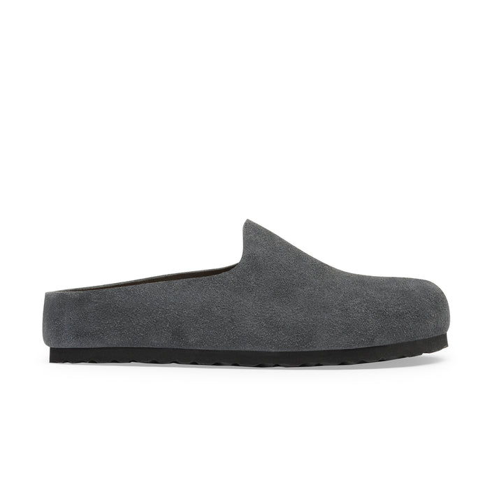 Birkenstock Australia Amsterdam Wrapped Charcoal Suede Leather Side View