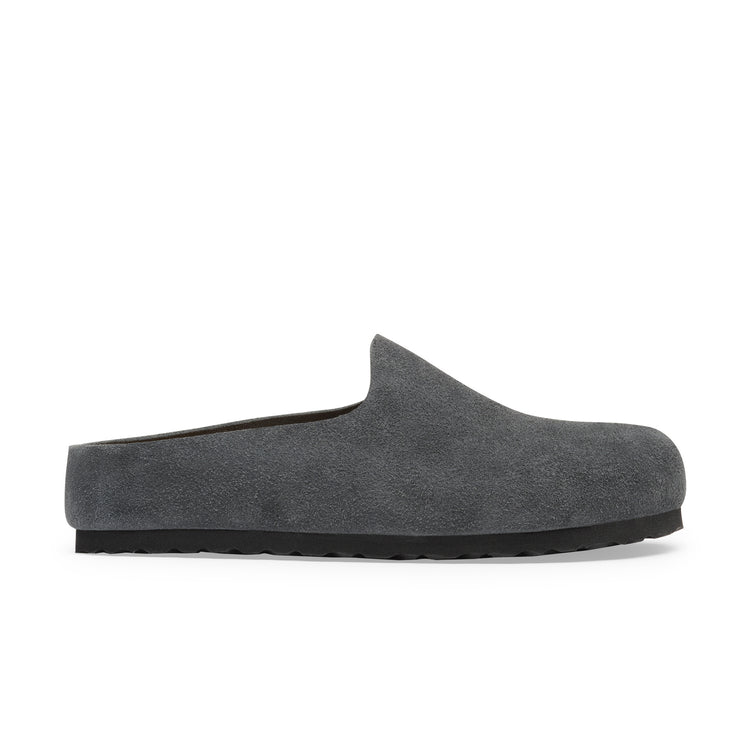 Birkenstock Australia Amsterdam Wrapped Charcoal Suede Leather Side View