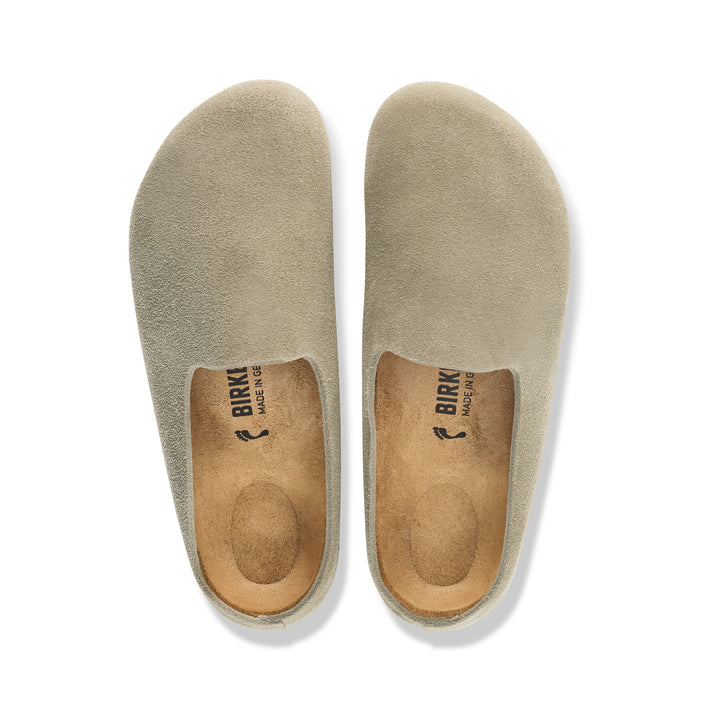 Birkenstock Australia Amsterdam Wrapped Taupe Suede Leather Top View