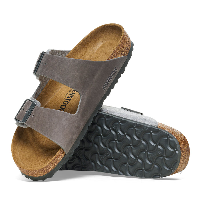 Birkenstock Arizona Authentic Felt Light Grey Oiled Leather/Felt sole view
