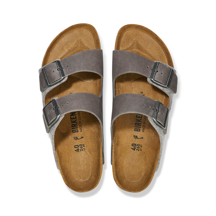 Birkenstock Arizona Authentic Felt Light Grey Oiled Leather/Felt top view