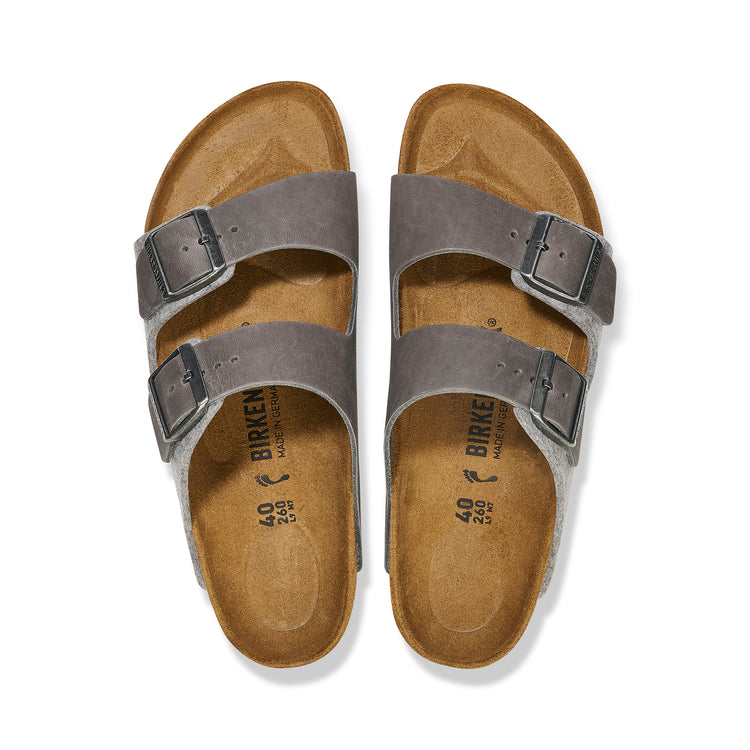 Birkenstock Arizona Authentic Felt Light Grey Oiled Leather/Felt top view