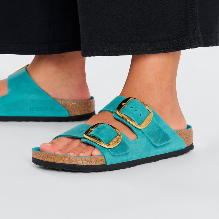 Birkenstock Arizona Big Buckle Biscay Bay Oiled Leather on model 2