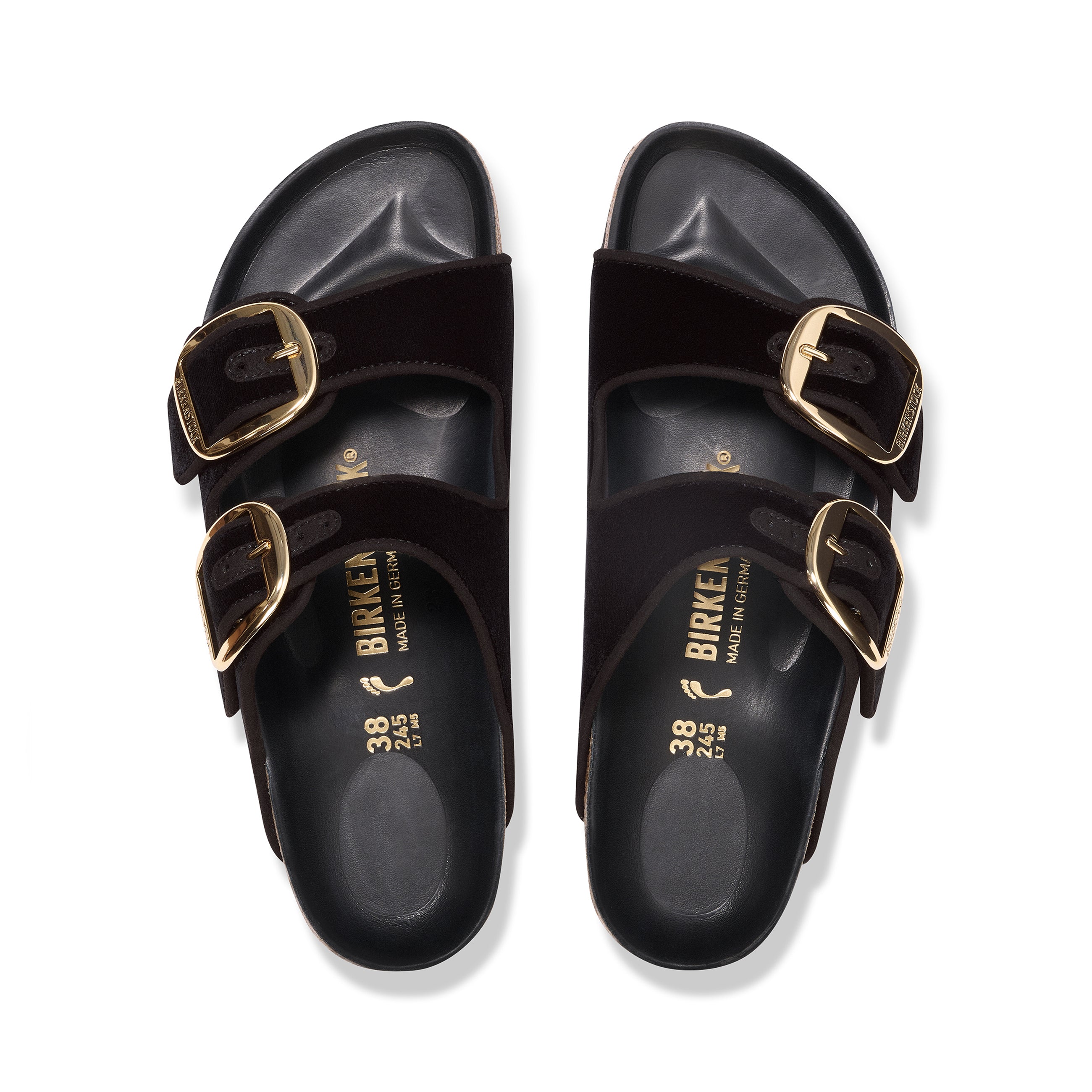 Birkenstock Arizona Big Buckle Black Velvet Sandals