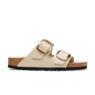 Birkenstock Australia Arizona Big Buckle High Shine Oyster Natural Leather Patent side view
