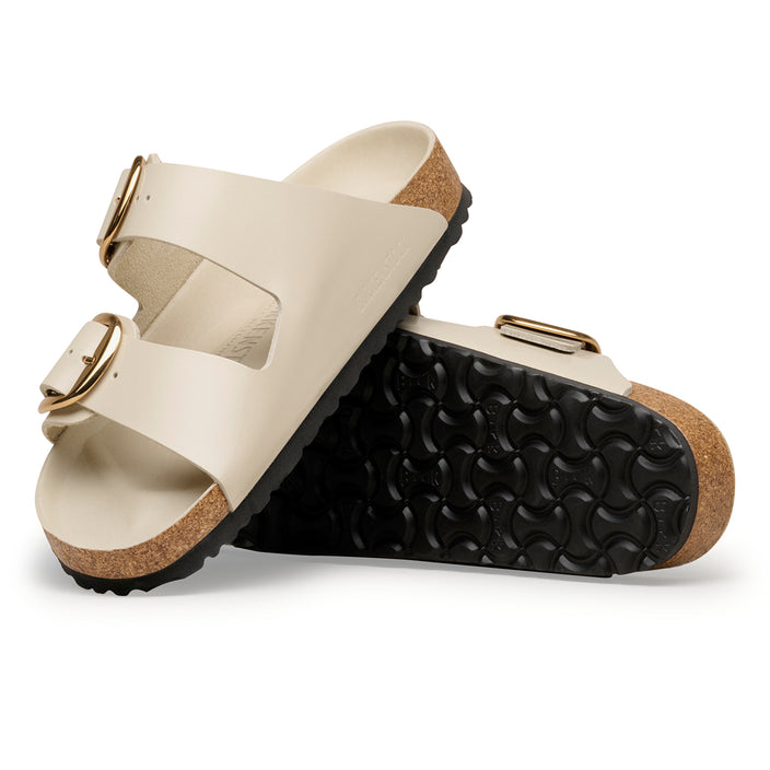 Birkenstock Australia Arizona Big Buckle High Shine Oyster Natural Leather Patent sole view
