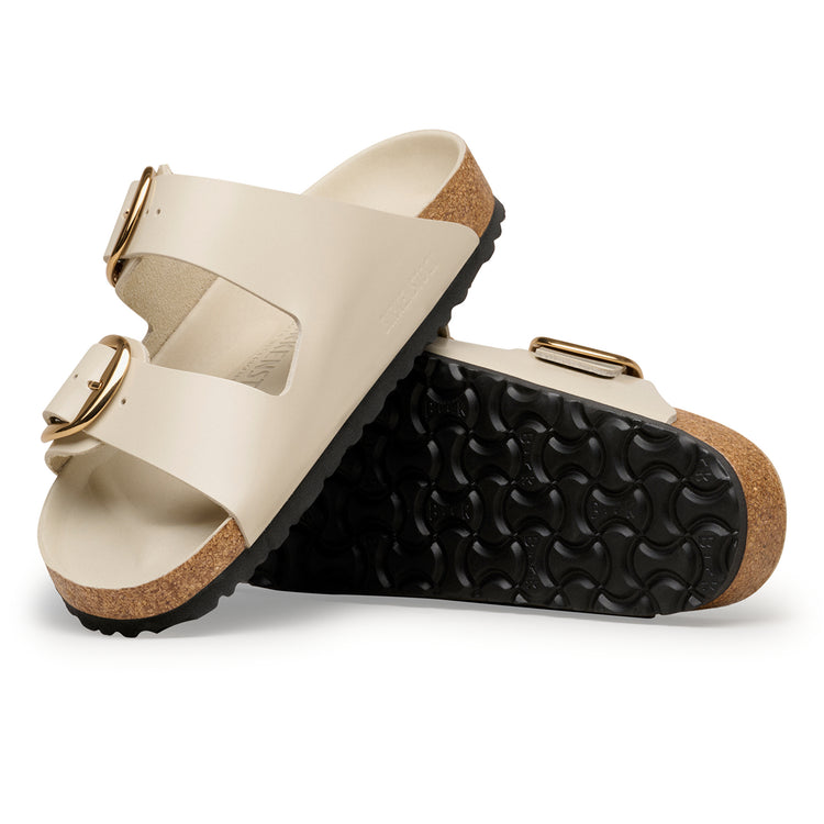 Birkenstock Australia Arizona Big Buckle High Shine Oyster Natural Leather Patent sole view