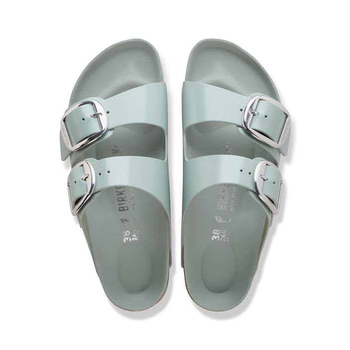 Birkenstock Australia Arizona Big Buckle High Shine Pure Sage Natural Leather Patent top view