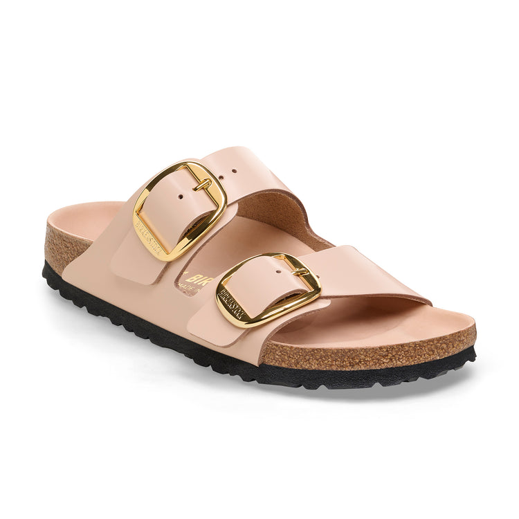 Birkenstock Arizona Big Buckle Natural Leather Patent High Shine New Beige 