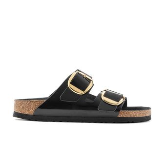 Birkenstock Arizona Big Buckle High Shine Black Natural Leather Patent side view