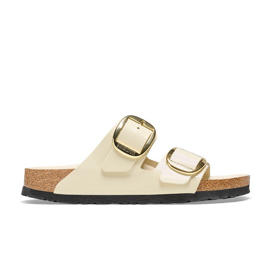 Birkenstock Arizona Big Buckle Natural Patent Leather High Shine Ecru side view