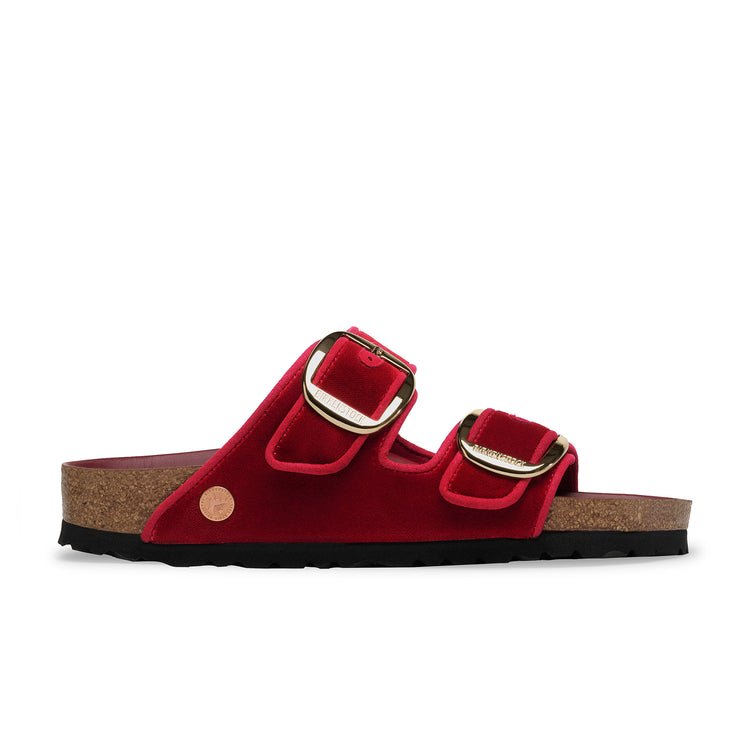 Birkenstock Arizona Big Buckle Rust Red Velvet side view