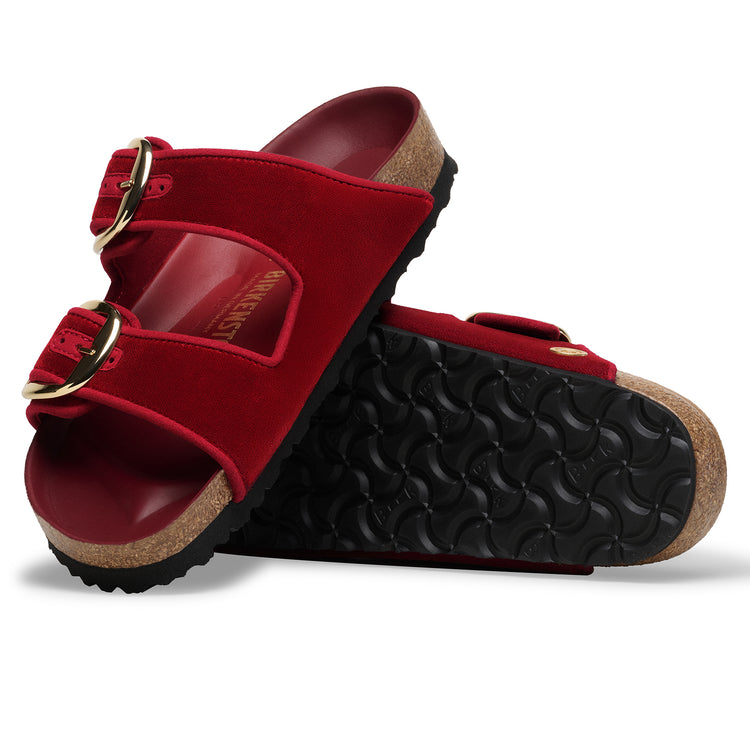 Birkenstock Arizona Big Buckle Rust Red Velvet sole view
