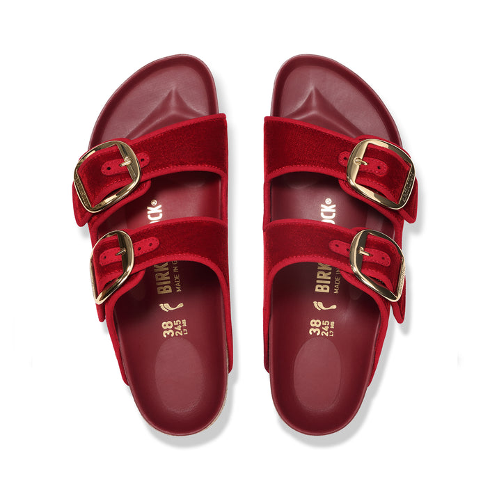 Birkenstock Arizona Big Buckle Rust Red Velvet top view