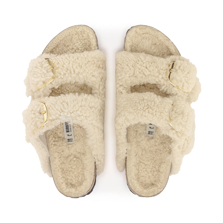 Birkenstock Australia Arizona Big Buckle Shearling Eggshell Teddy Shearling top view