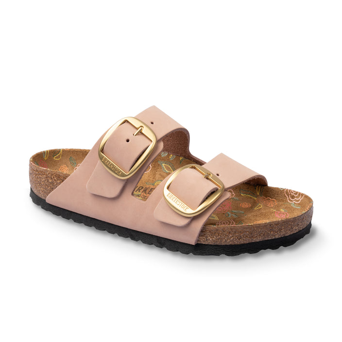 arizona big buckle soft pink printed footbed nubuck leather alt 1031852