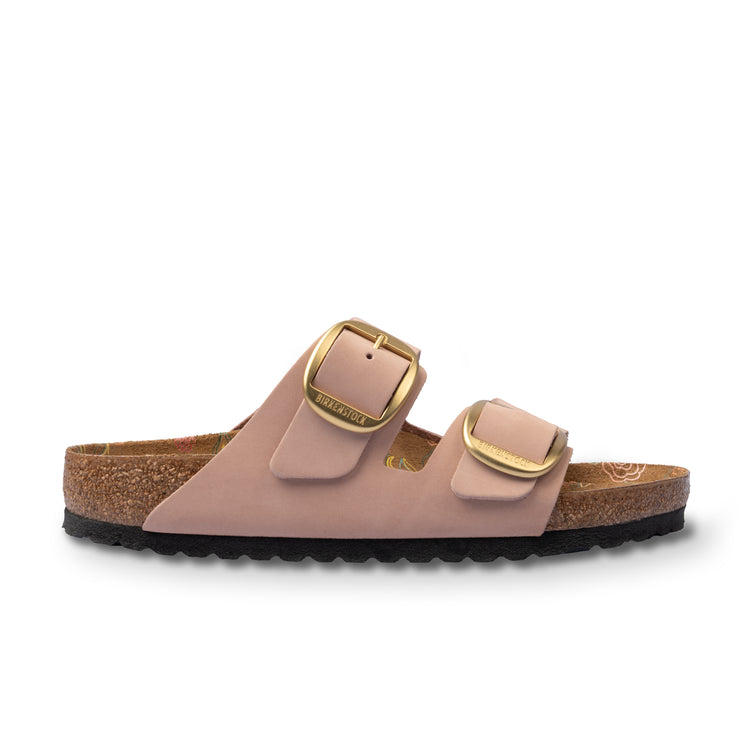 Arizona Big Buckle Soft Pink Printed Footbed Nubuck Leather