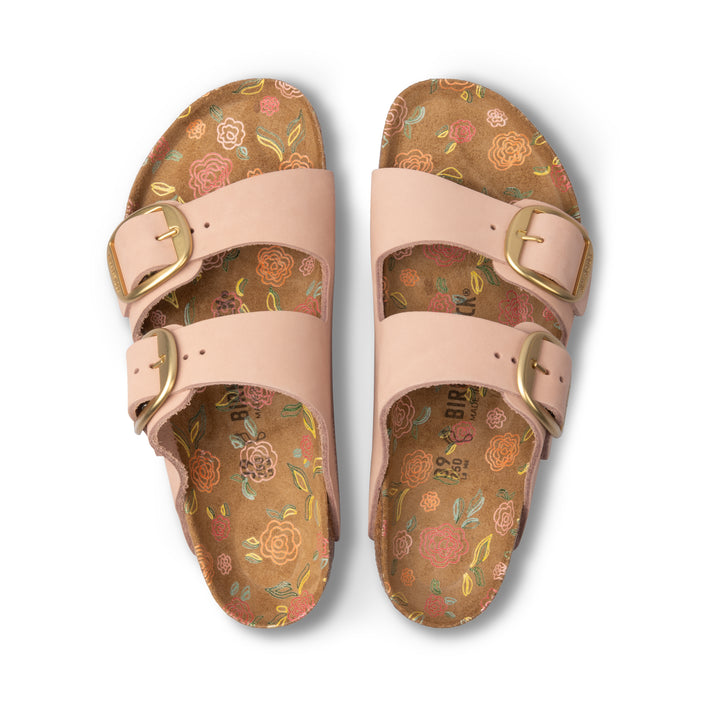 arizona big buckle soft pink printed footbed nubuck leather alt top 1031852