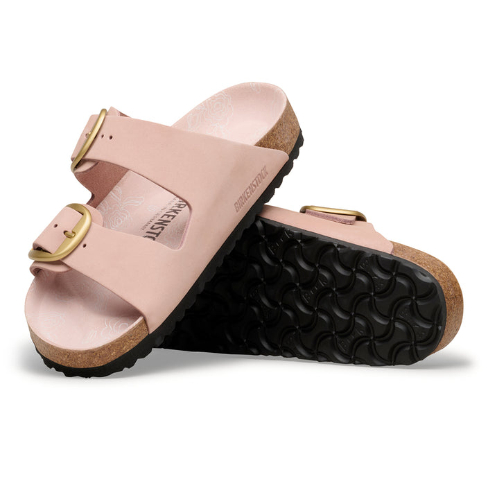 Birkenstock Australia Arizona Big Buckle Soft Pink Printed Footbed Nubuck Leather sole view