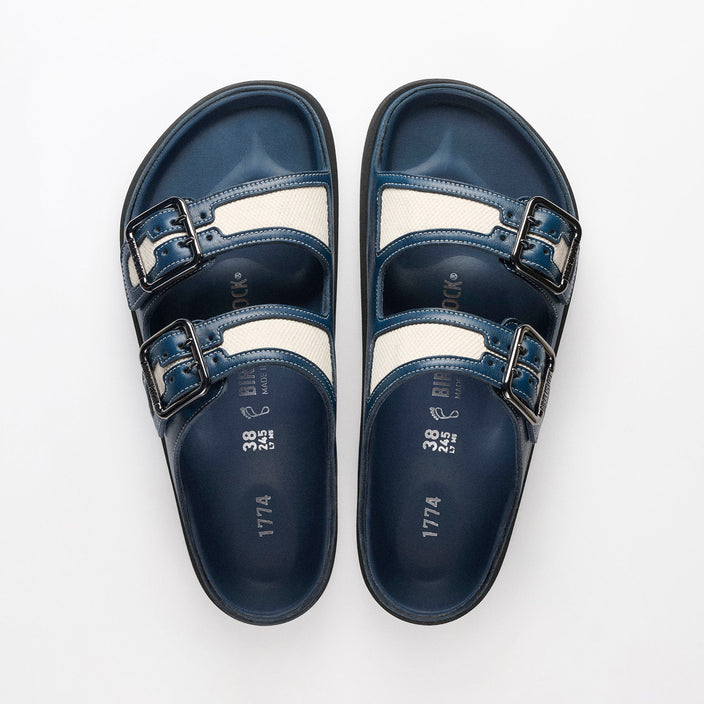 arizona bold midnight navy canvas smooth leather 1032405