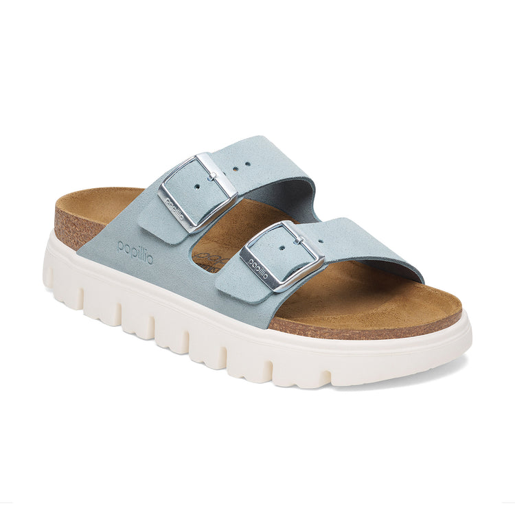 Birkenstock Arizona Chunky Baby Blue Suede Leather 