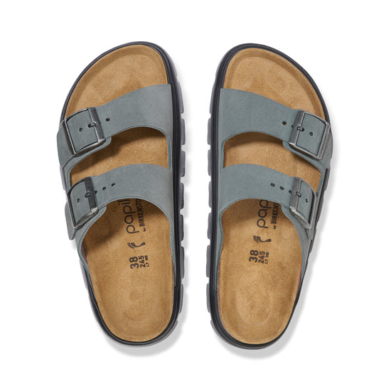 Arizona Chunky Basalt Grey Suede Leather top view