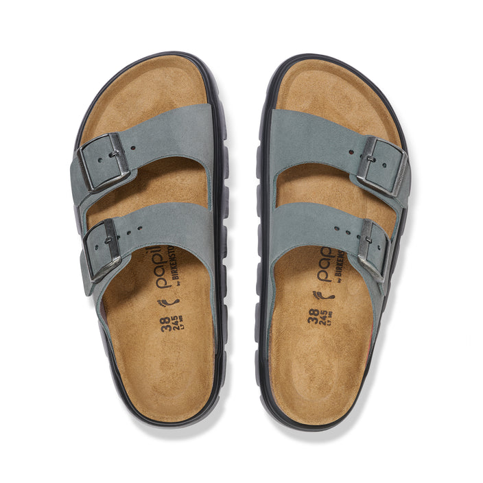 Arizona Chunky Basalt Grey Suede Leather top view