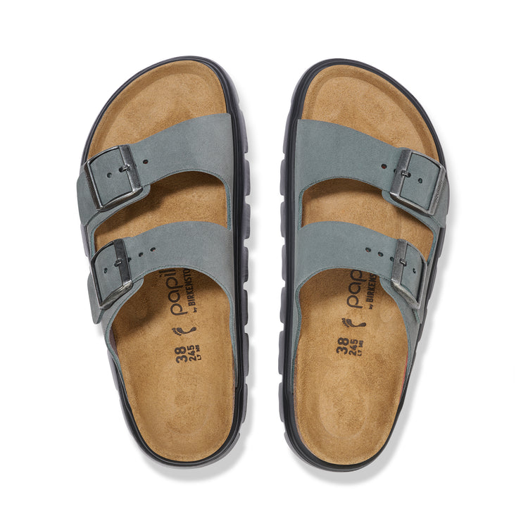 Arizona Chunky Basalt Grey Suede Leather top view
