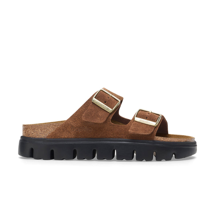 Arizona Chunky Dark Tea Suede Leather side view