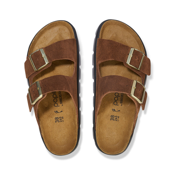 Arizona Chunky Dark Tea Suede Leather top view