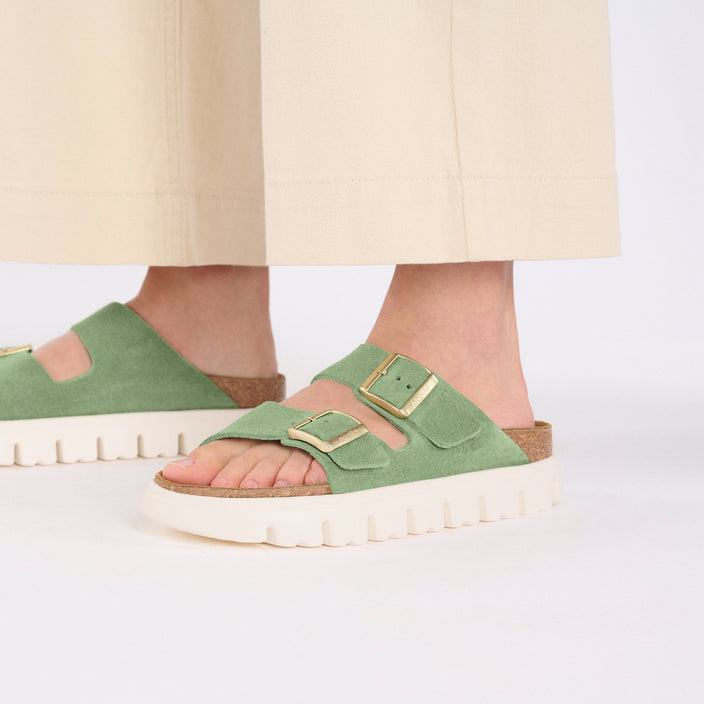 arizona chunky suede leather green tea on model 2 1028367