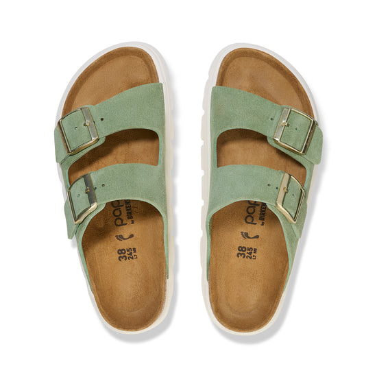 Arizona Chunky Green Tea Suede Leather top view