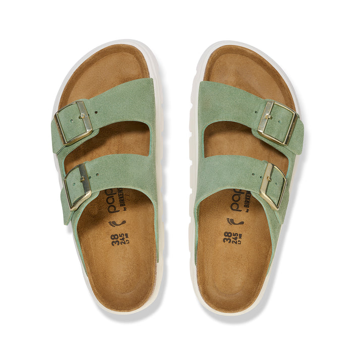 Arizona Chunky Green Tea Suede Leather top view