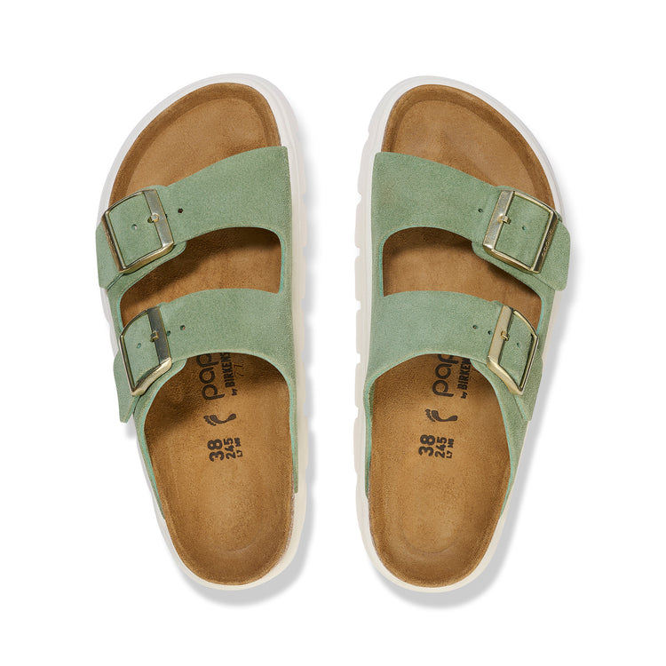 Arizona Chunky Green Tea Suede Leather top view