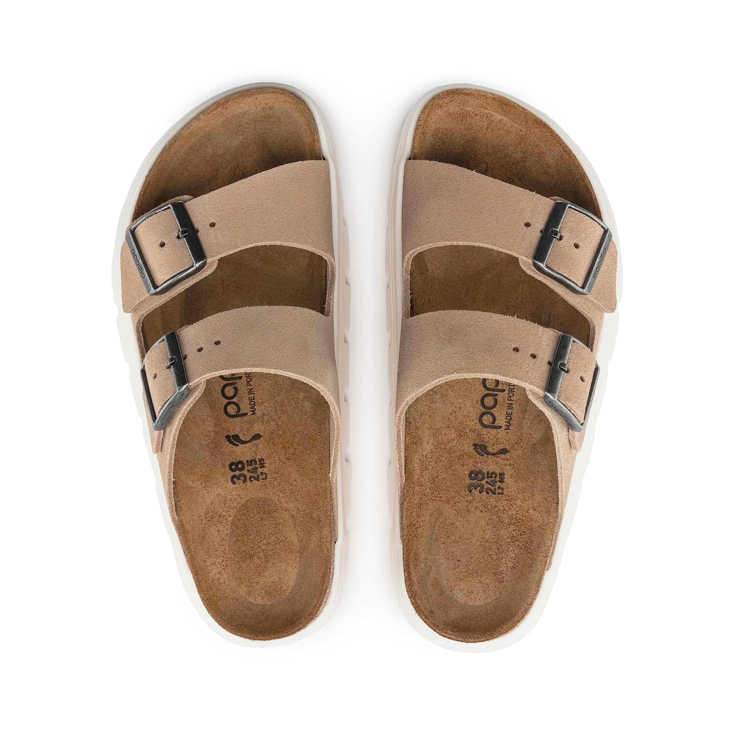 Abstract Sandals - Warm Sand Suede