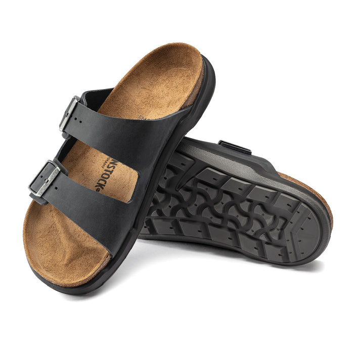 Birkenstock Arizona Cross Town Arctic Black Waxy Leather sole view