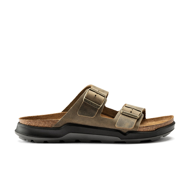 Birkenstock Arizona Cross Town Arctic Faded Khaki Waxy Leather side view