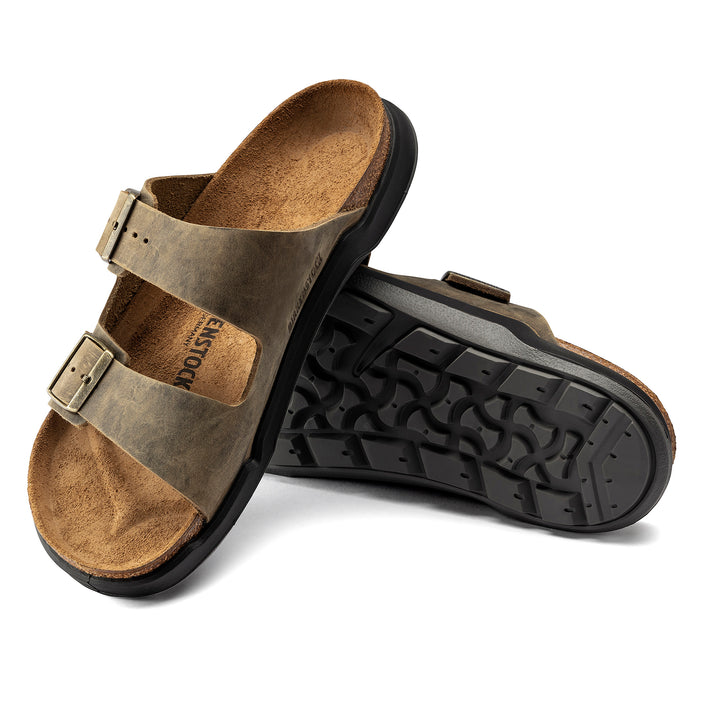 Birkenstock Arizona Cross Town Arctic Faded Khaki Waxy Leather sole view