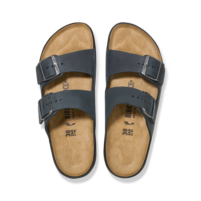 Birkenstock Arizona Cross Town Black Oiled Leather top view