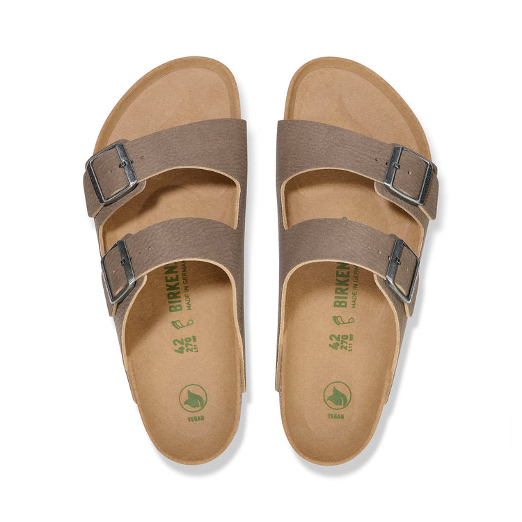 Birkenstock Arizona Desert Dust Vegan Espresso/Grey Taupe Synthetic Soft Birki top view