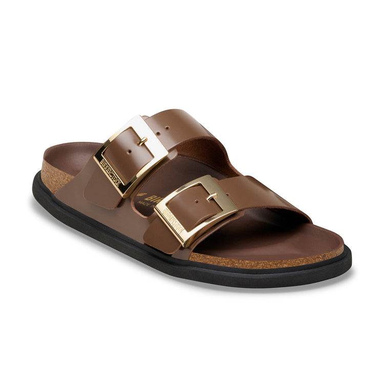 Birkenstock Australia Arizona Droplet Buckle High Shine Carafe Natural Leather Patent 