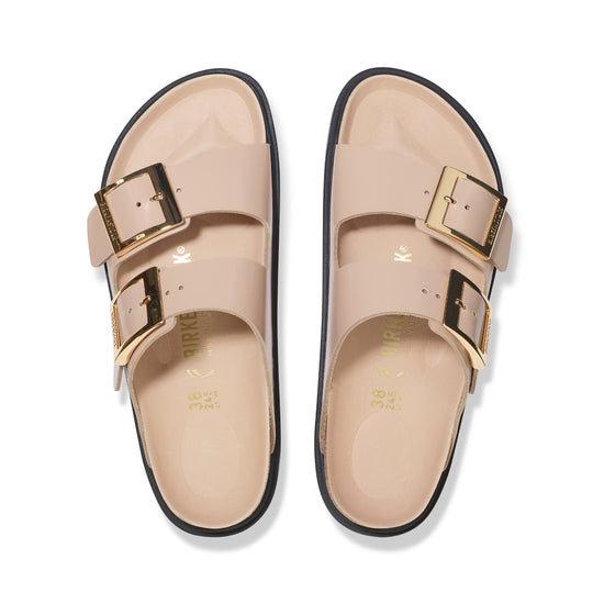 arizona droplet buckle high shine new beige natural leather patent top 1029386 1029345