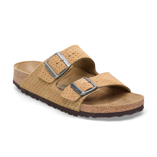 Birkenstock Arizona Embossed Suede Leather New Beige 