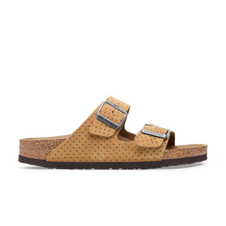 Birkenstock Arizona Embossed Suede Leather New Beige side view