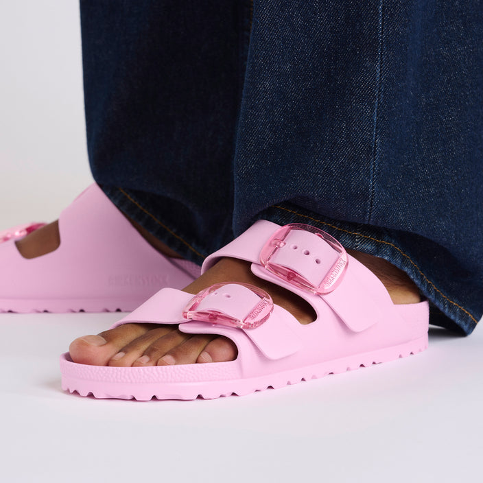 Birkenstock Arizona EVA Big Buckle Fondant Pink on model 2